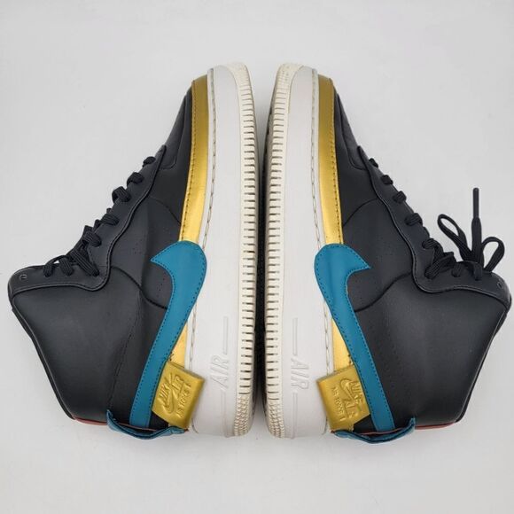 Nike Air Force 1 High Jester XX Women’s Sz 9 Black Blue Gold AR0625-001 Sneakers - Picture 7 of 13